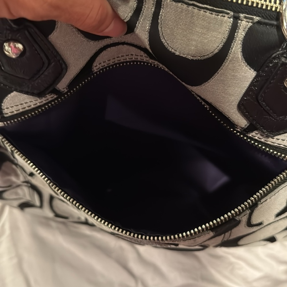 Coach poppy black & gray signature logo shoulder bag purse 2011 - Picture 8 of 13